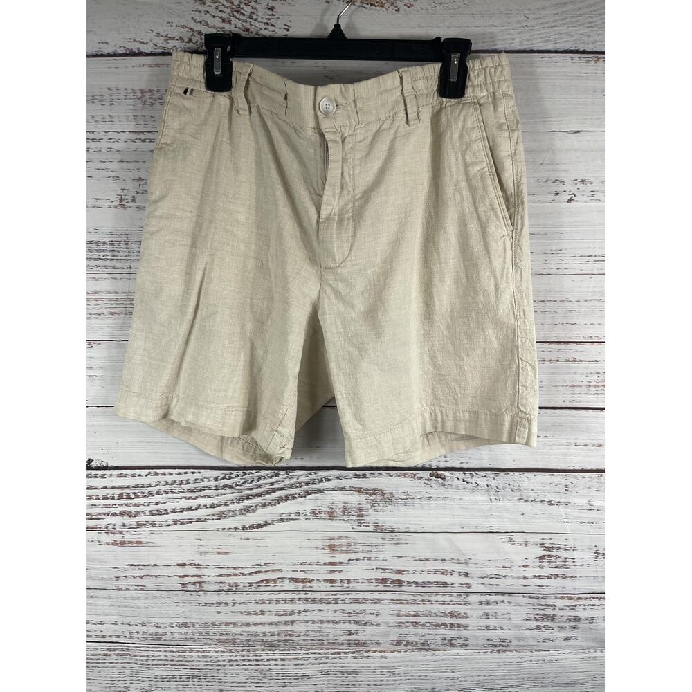 Boss Shorts Men's 34 Beige Kane Regular Fit Elastic Waist Zip Fly Casual Summer